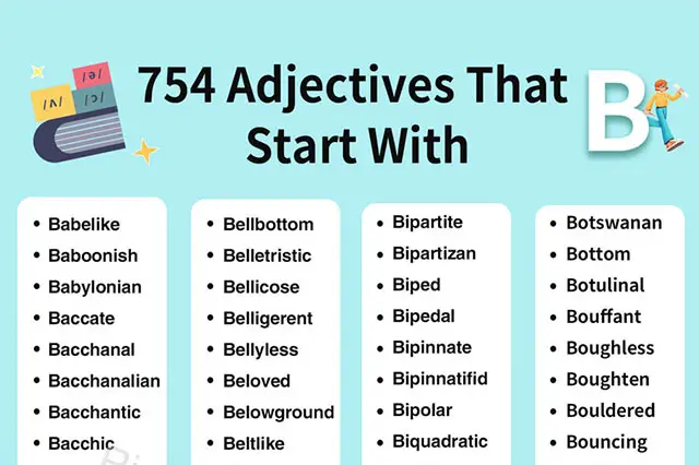 adjectives beginning with B