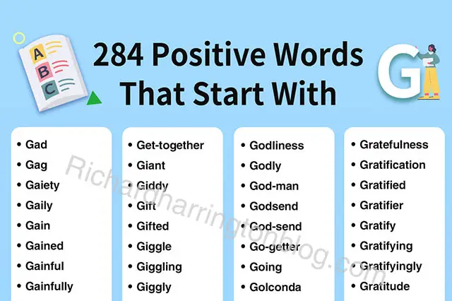 Positive Words That Start With G